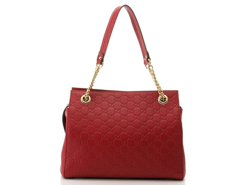 Gucci Bag Shoulder Chain Gucci Guccissima Red